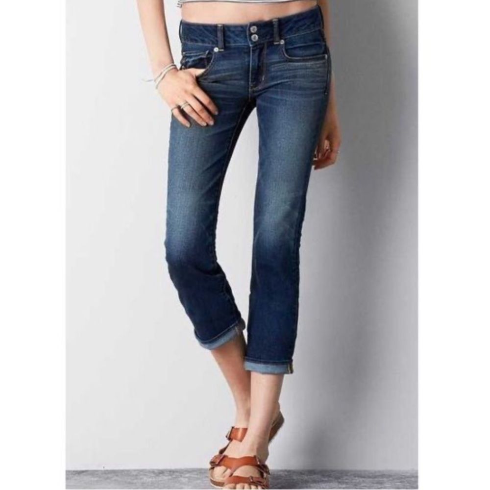 American Eagle Low Rise Artist Crop Stretch Jeans 0